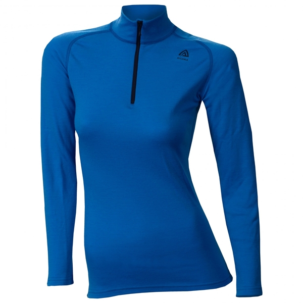 Kvindetrøje i uld med høj hals og lynlås.